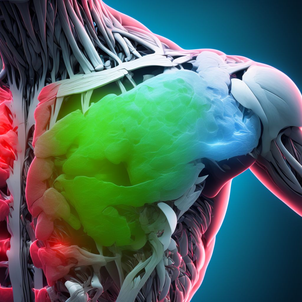 Strain of muscle(s) and tendon(s) of the rotator cuff of unspecified shoulder digital illustration