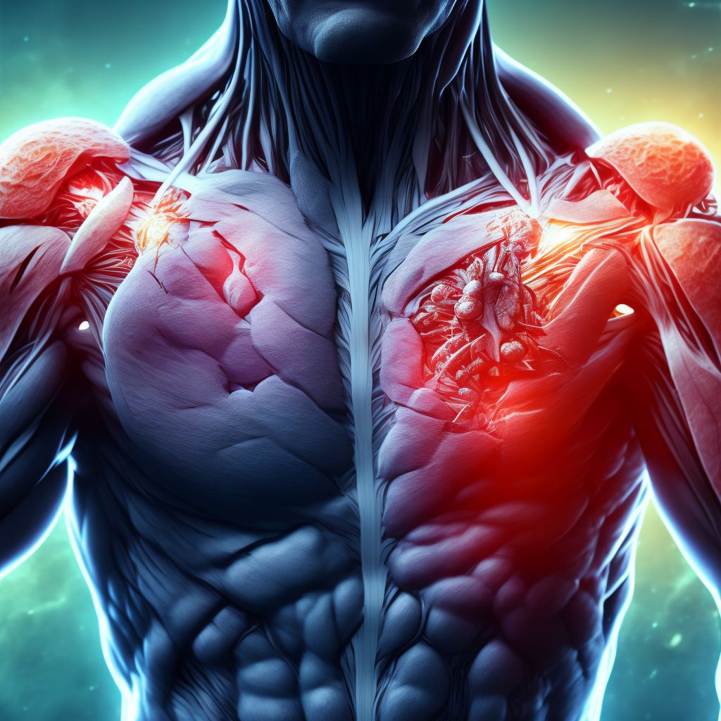 Laceration of muscle(s) and tendon(s) of the rotator cuff of shoulder digital illustration