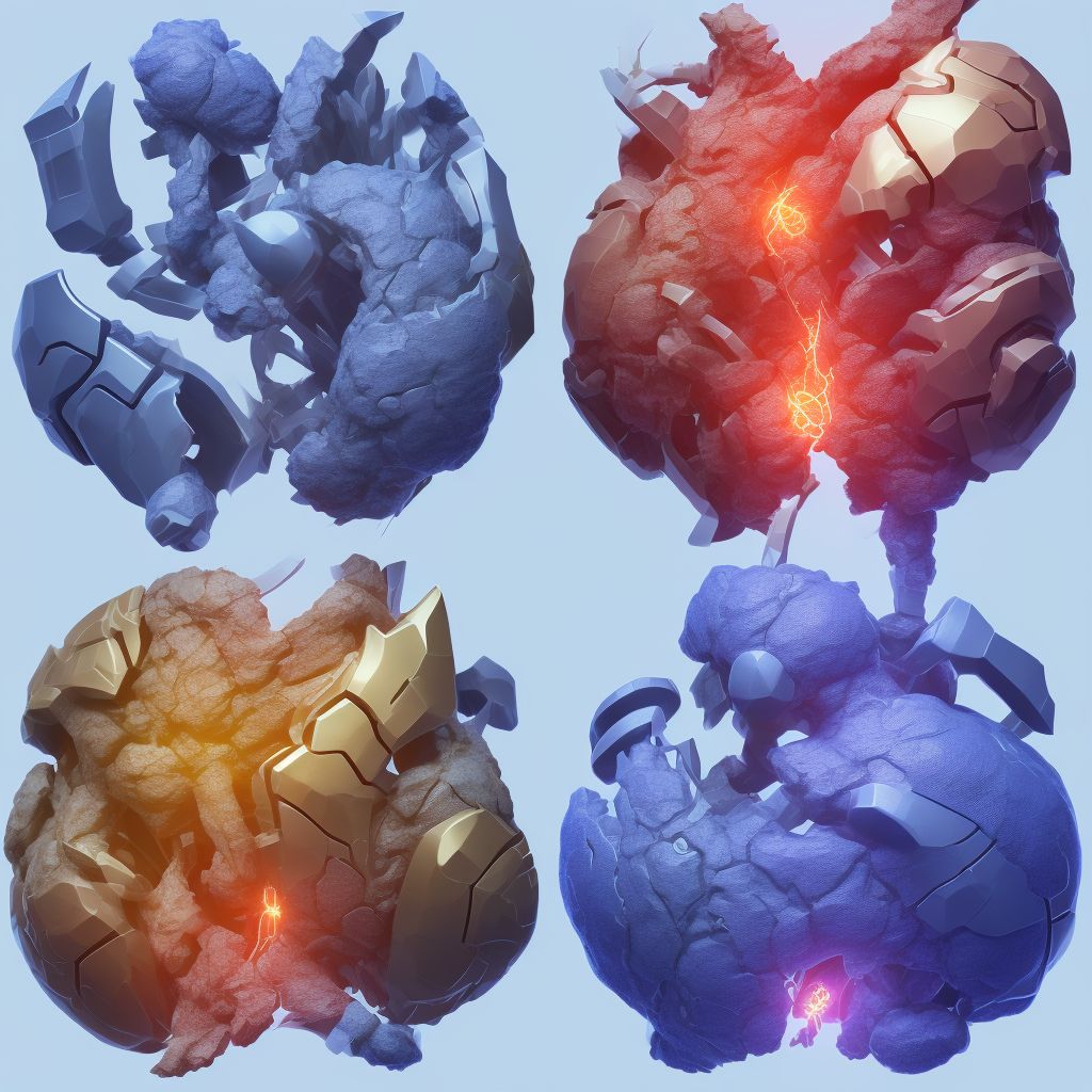 Laceration of muscle(s) and tendon(s) of the rotator cuff of right shoulder digital illustration