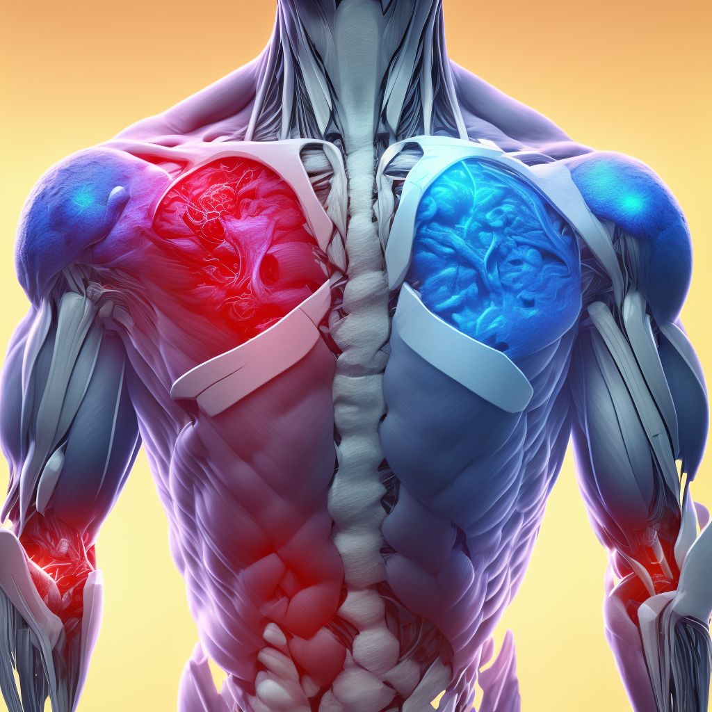 Other injury of muscle(s) and tendon(s) of the rotator cuff of unspecified shoulder digital illustration