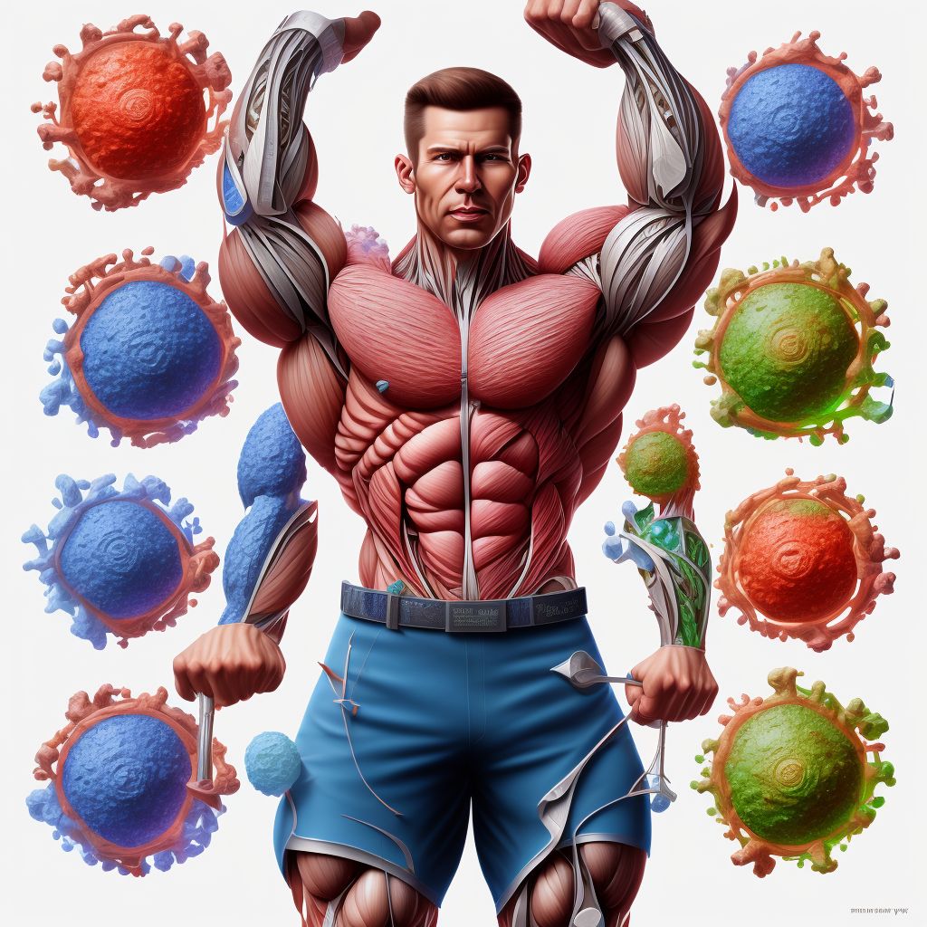 Strain of muscle, fascia and tendon of other parts of biceps digital illustration