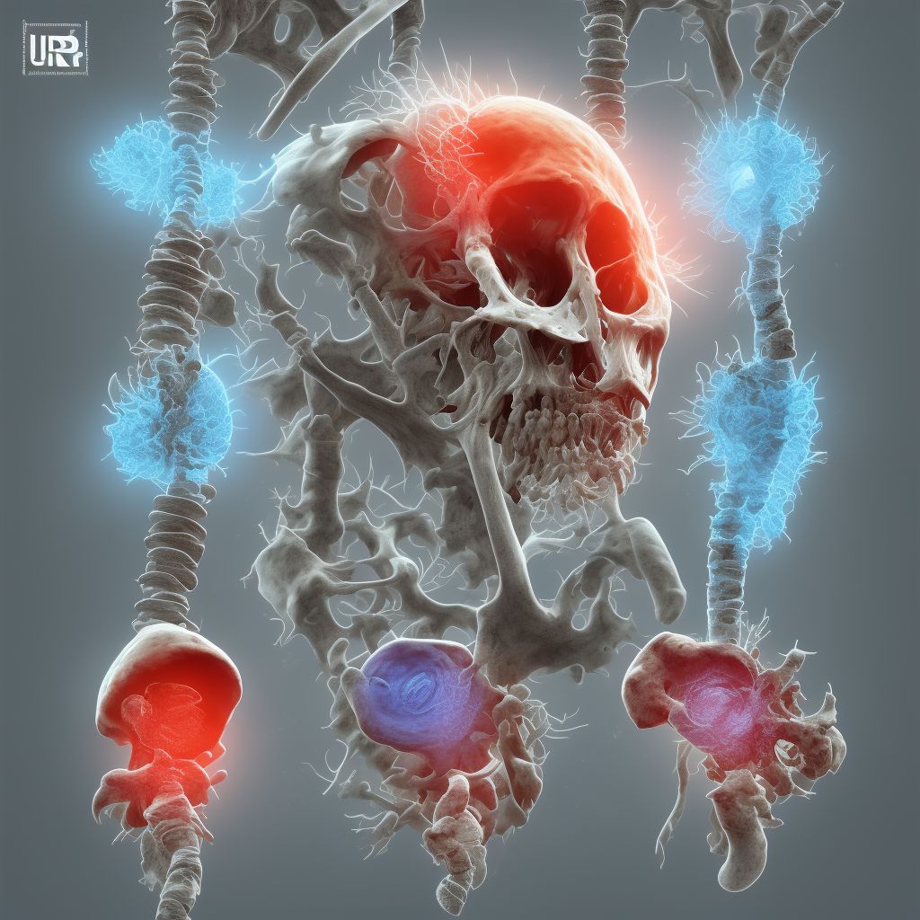 Salter-Harris Type III physeal fracture of upper end of humerus, left arm digital illustration