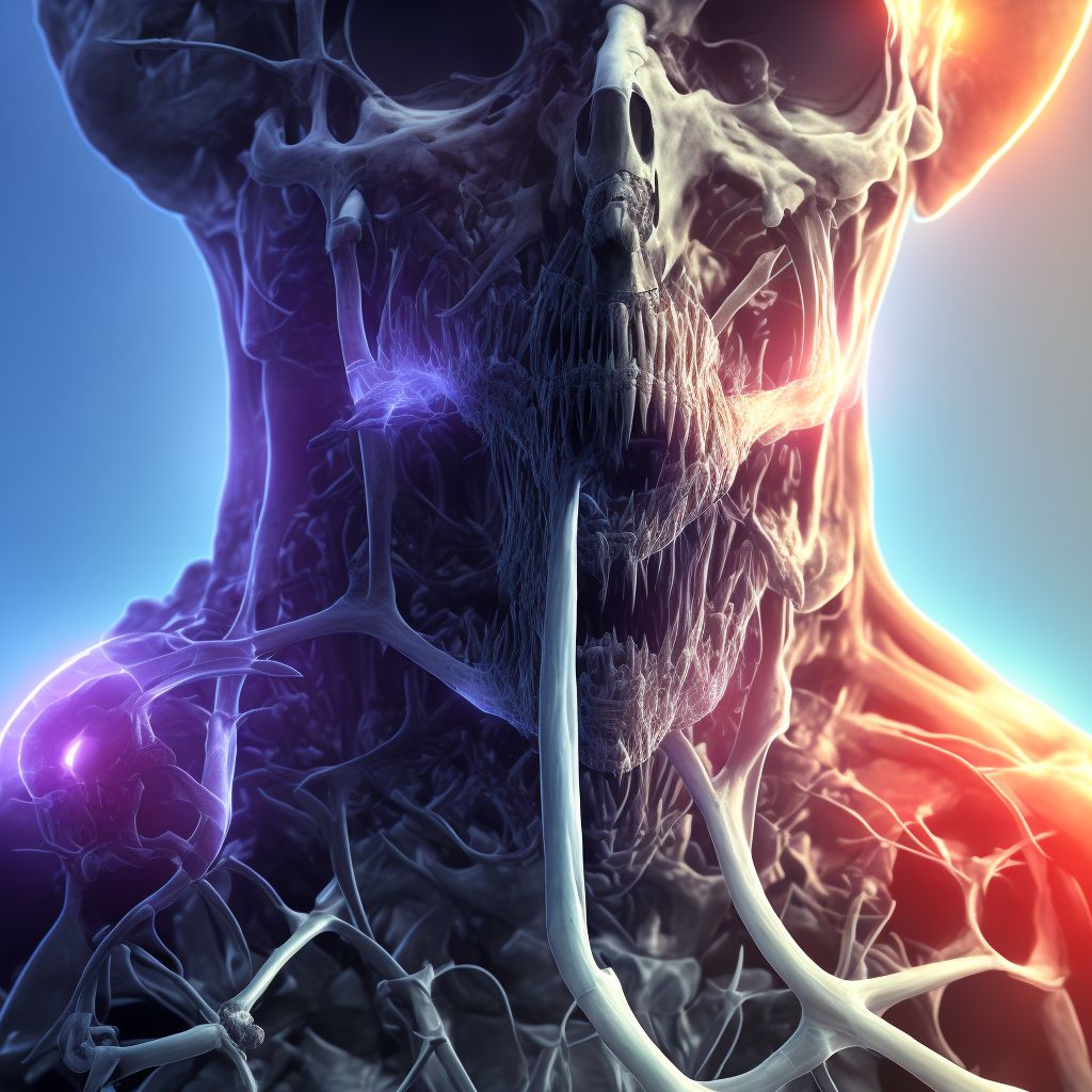 Salter-Harris Type IV physeal fracture of upper end of humerus digital illustration