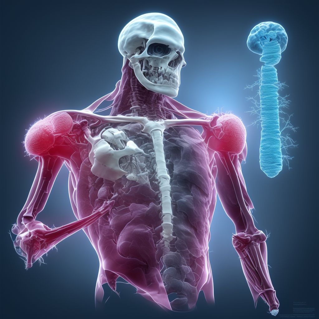 Salter-Harris Type II physeal fracture of lower end of humerus, right arm digital illustration