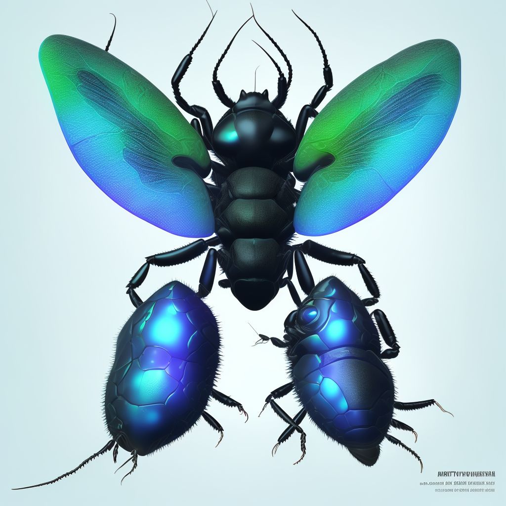 Insect bite (nonvenomous) of right elbow digital illustration