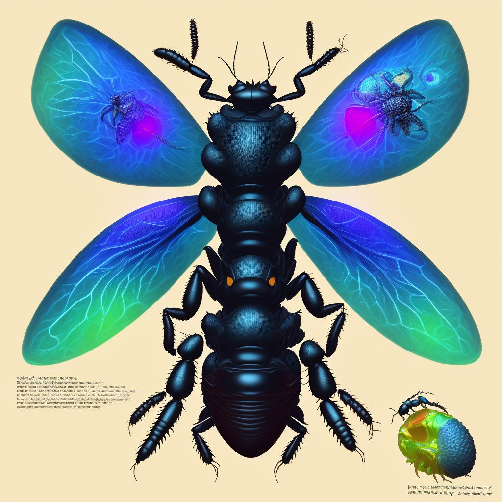 Insect bite (nonvenomous) of left elbow digital illustration