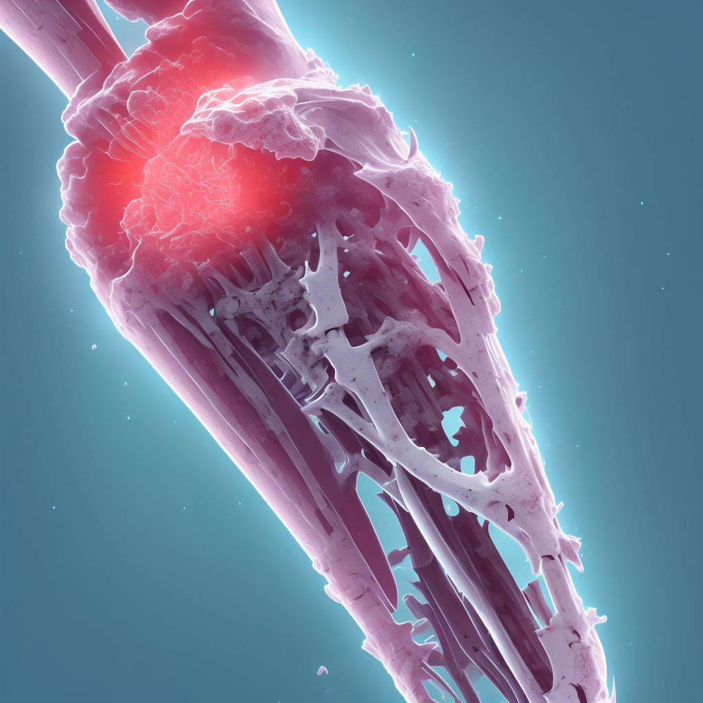 Oblique fracture of shaft of ulna digital illustration