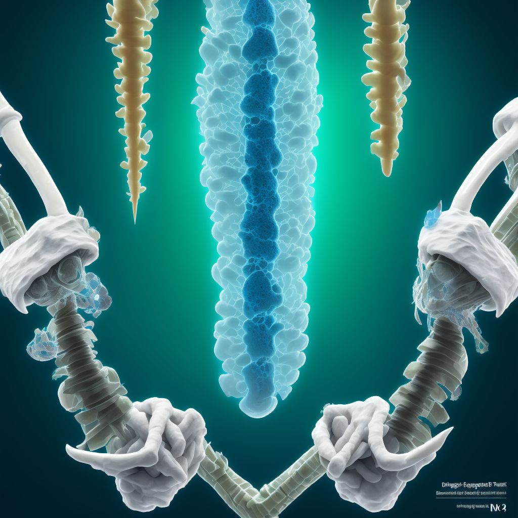 Displaced segmental fracture of shaft of ulna, right arm digital illustration