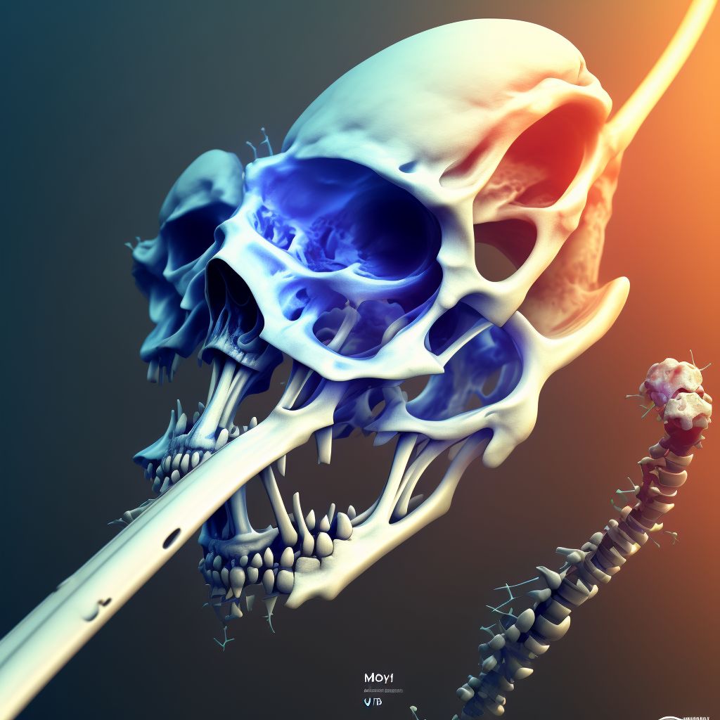 Bent bone of ulna digital illustration