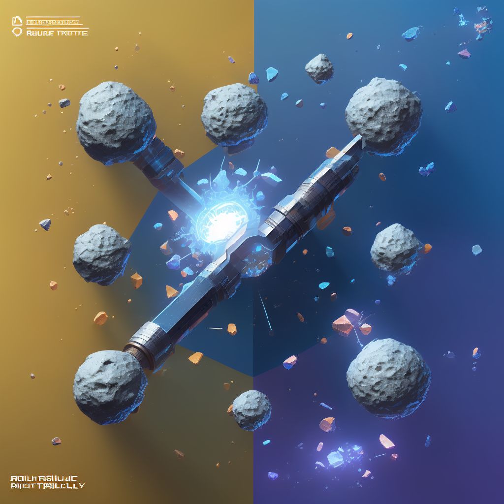 Oblique fracture of shaft of radius digital illustration