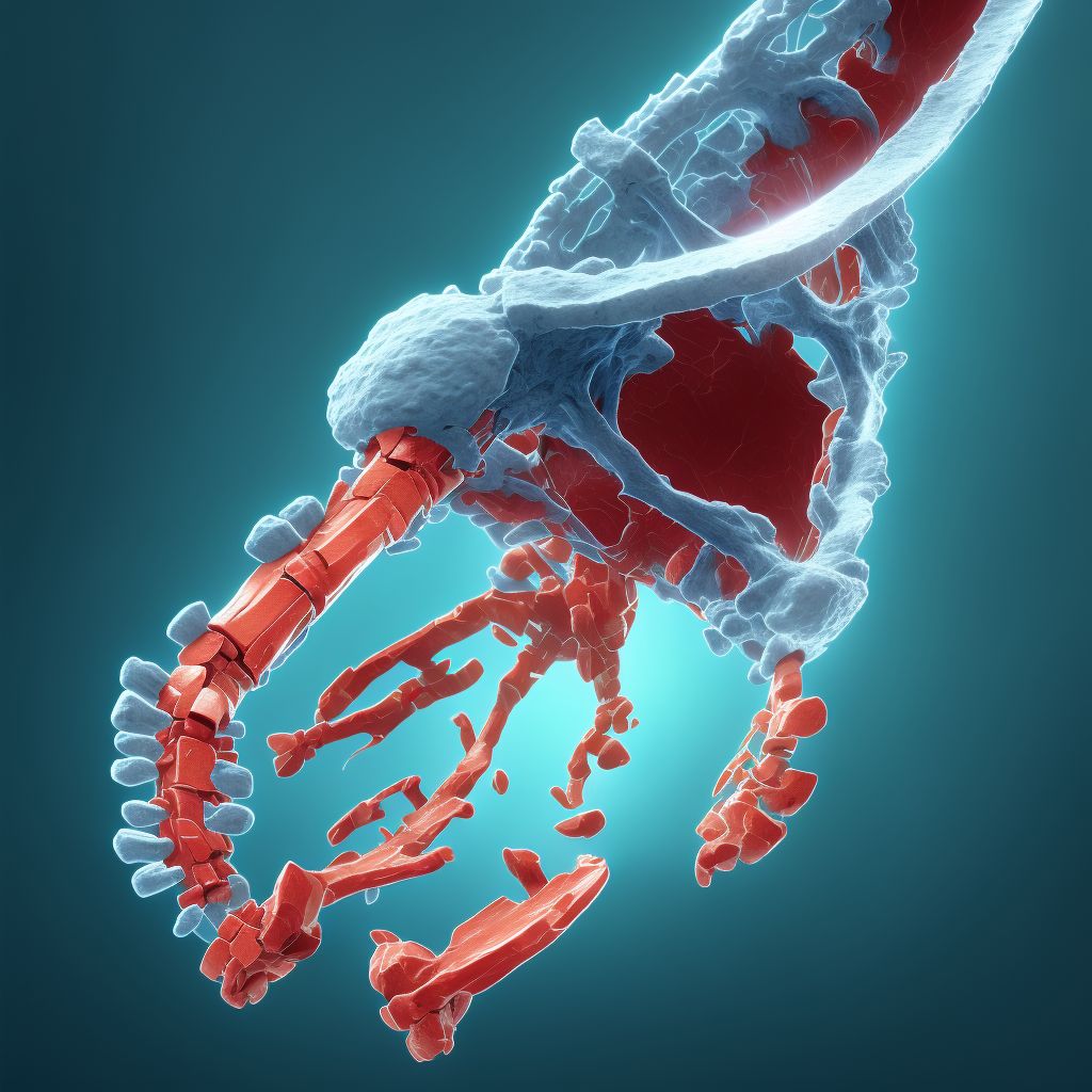 Unspecified fracture of lower end of right ulna digital illustration