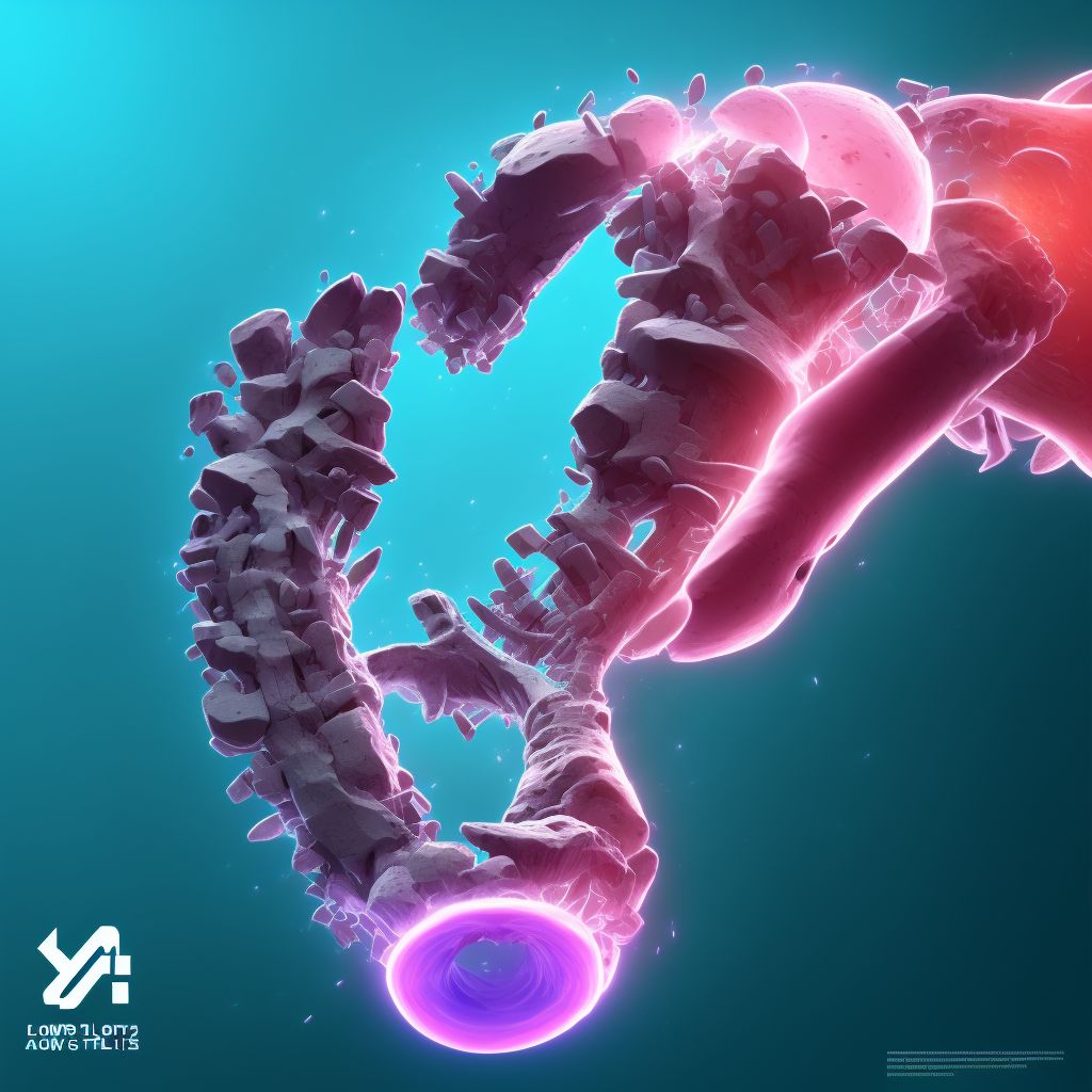 Torus fracture of lower end of left ulna digital illustration