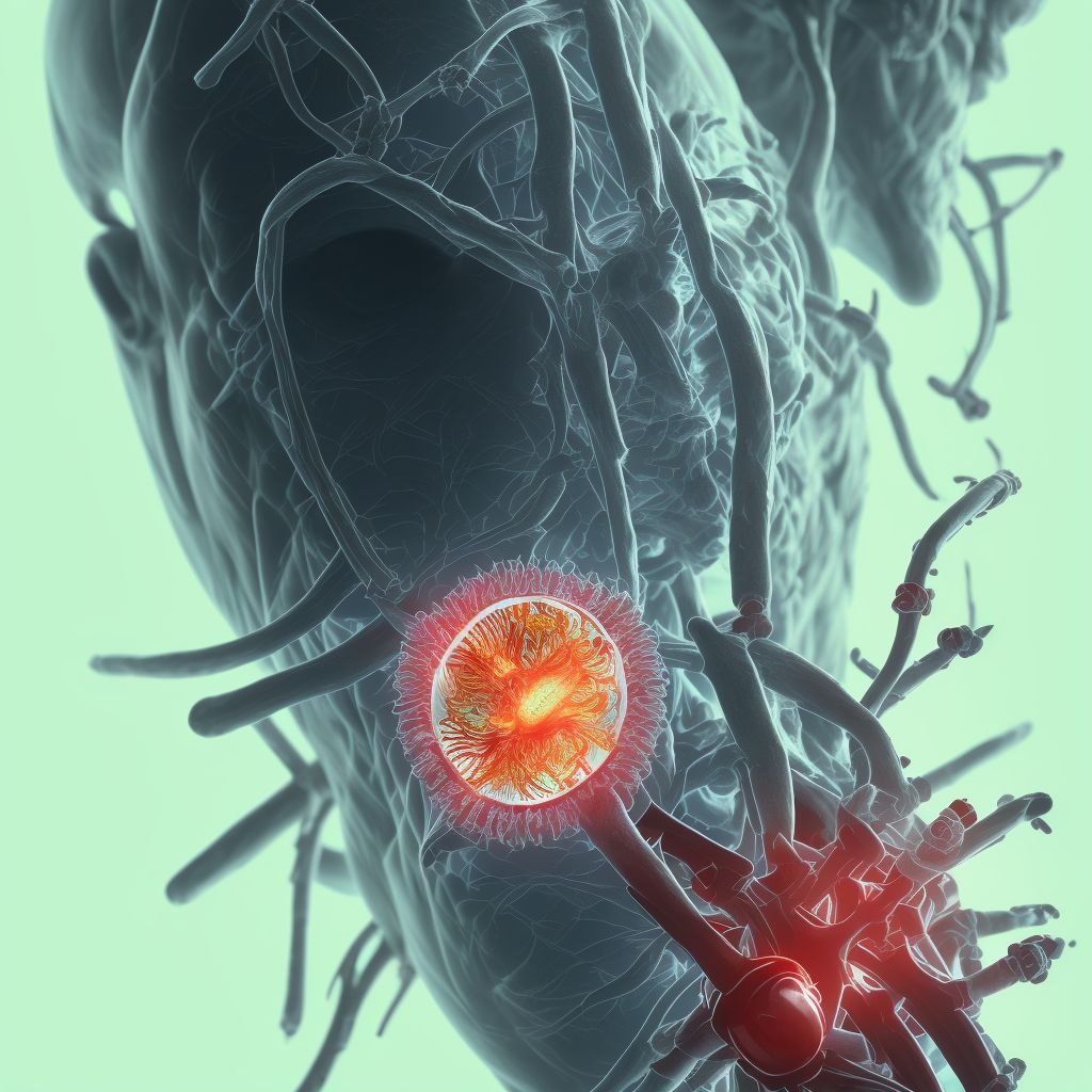 Injury of radial nerve at forearm level, unspecified arm digital illustration