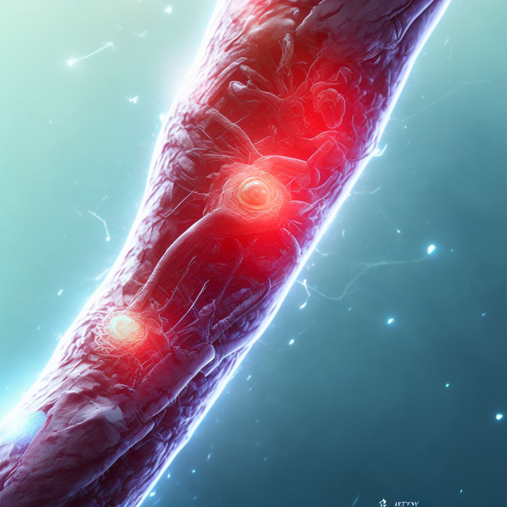 Unspecified injury of radial artery at forearm level digital illustration