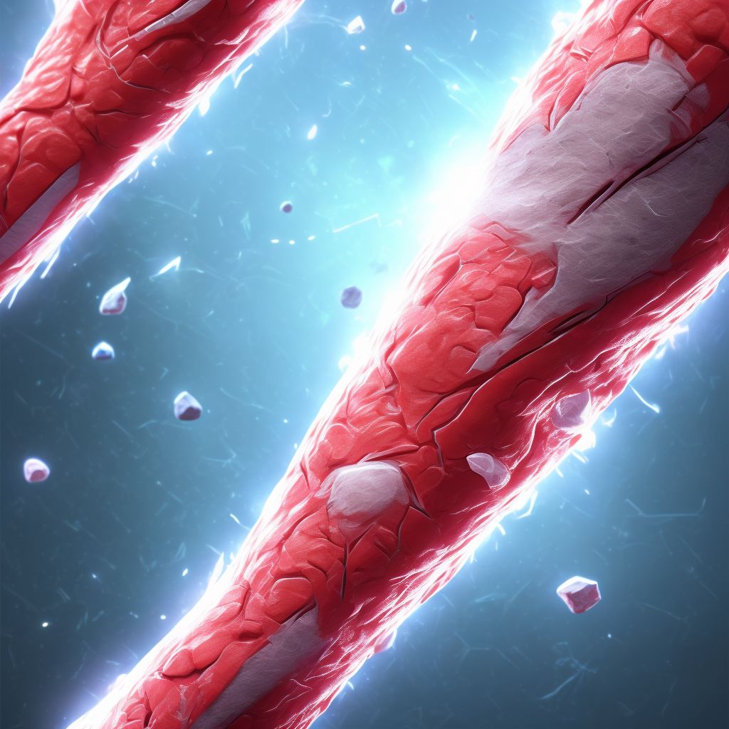 Laceration of flexor muscle, fascia and tendon of right middle finger at forearm level digital illustration