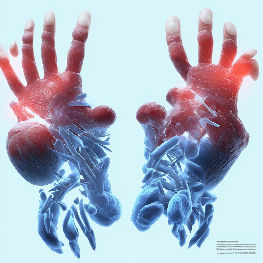 Other injury of extensor or abductor muscles, fascia and tendons of right thumb at forearm level digital illustration