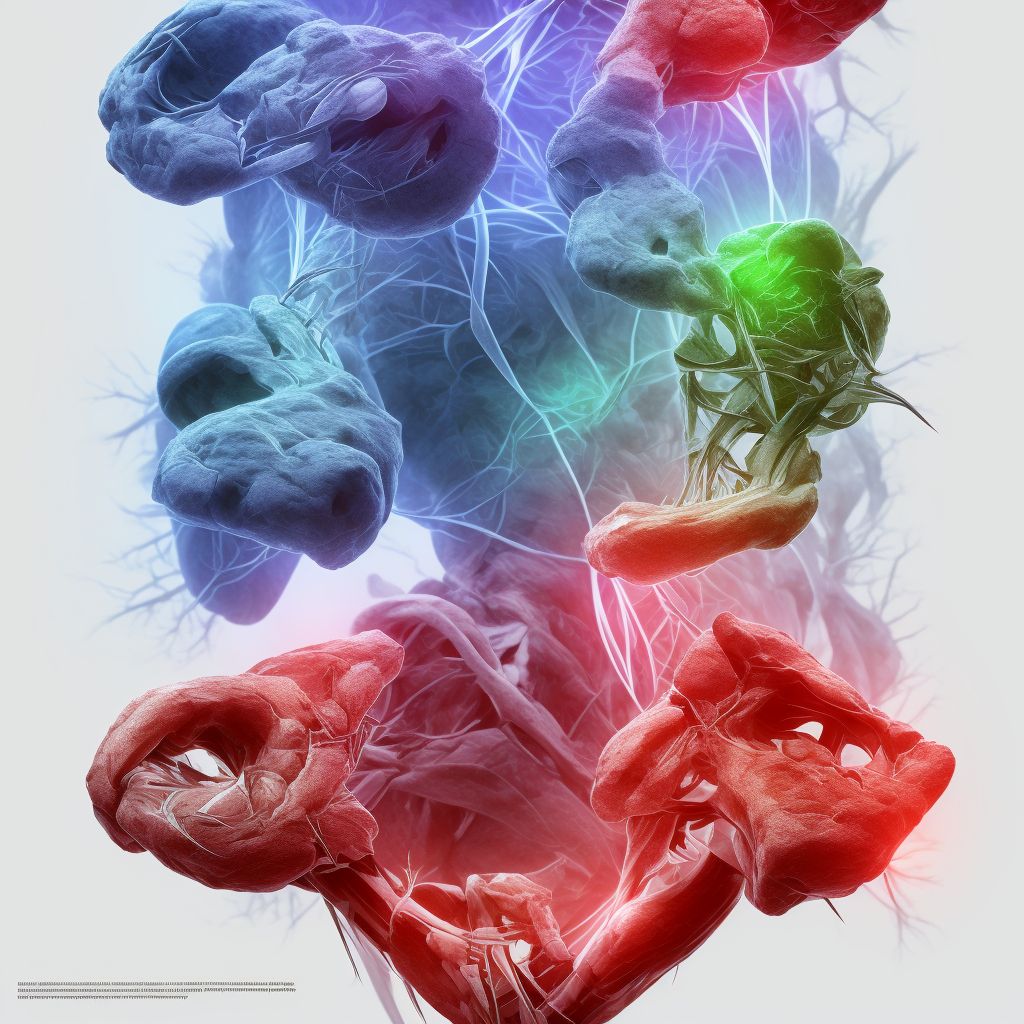 Strain of extensor muscle, fascia and tendon of left middle finger at forearm level digital illustration