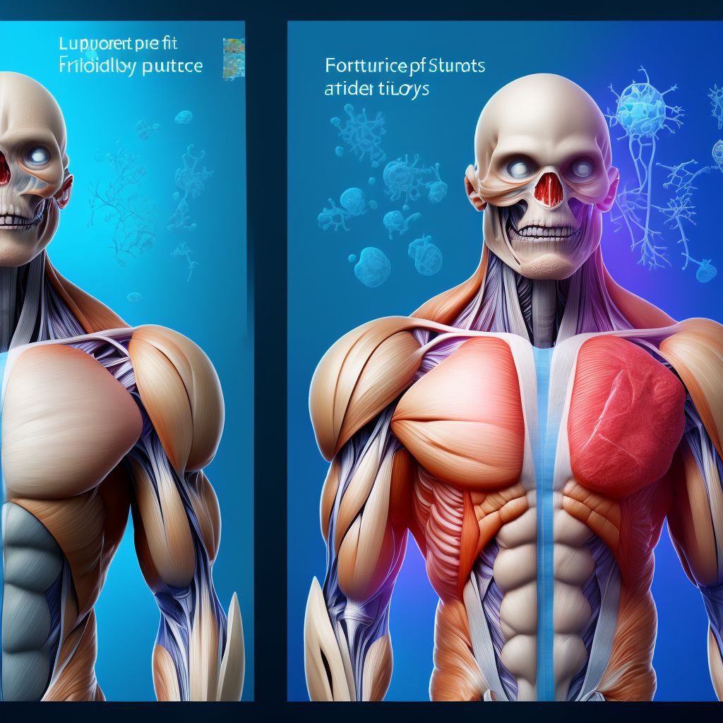 Other injury of other muscles, fascia and tendons at forearm level, right arm digital illustration