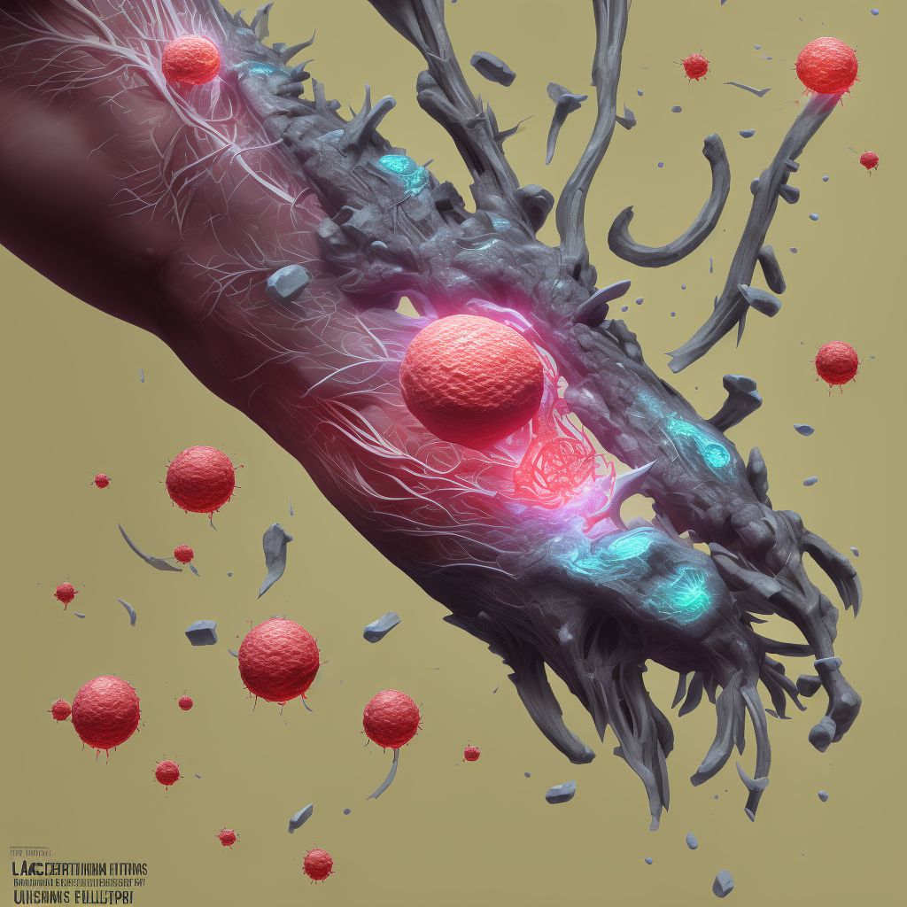 Laceration of unspecified muscles, fascia and tendons at forearm level digital illustration