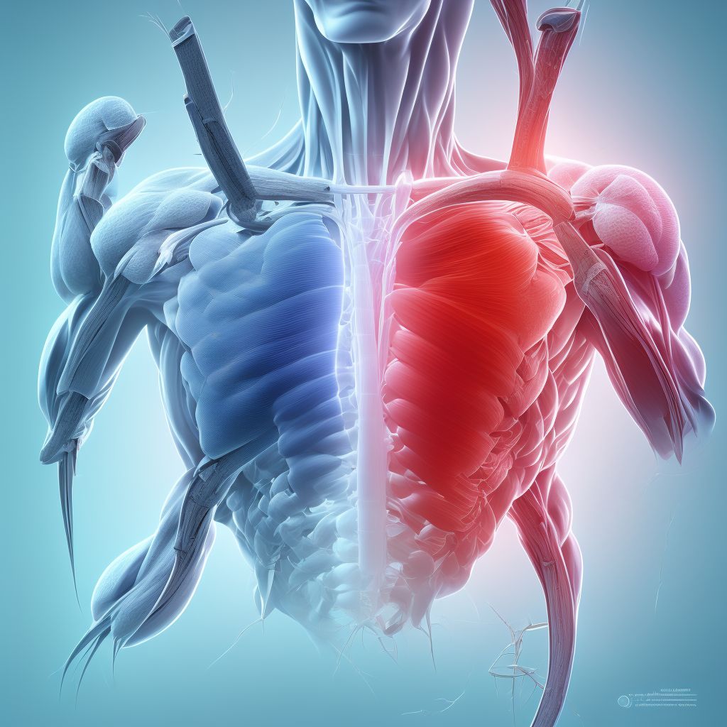 Other injury of unspecified muscles, fascia and tendons at forearm level, right arm digital illustration