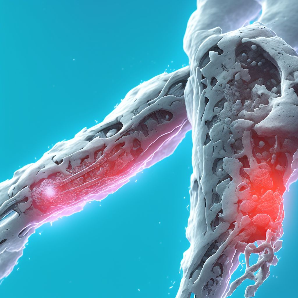 Unspecified physeal fracture of lower end of ulna, right arm digital illustration