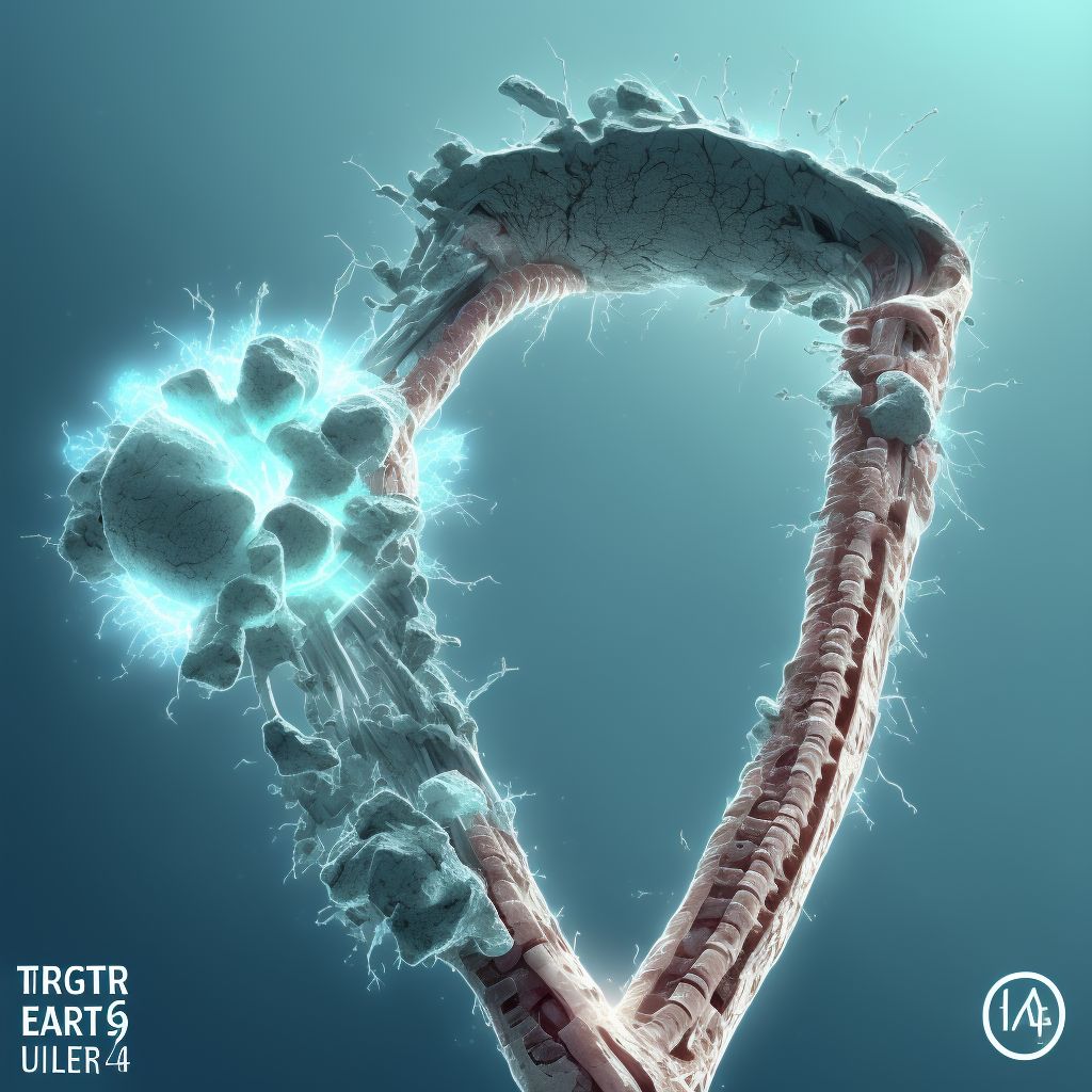 Salter-Harris Type I physeal fracture of lower end of ulna digital illustration