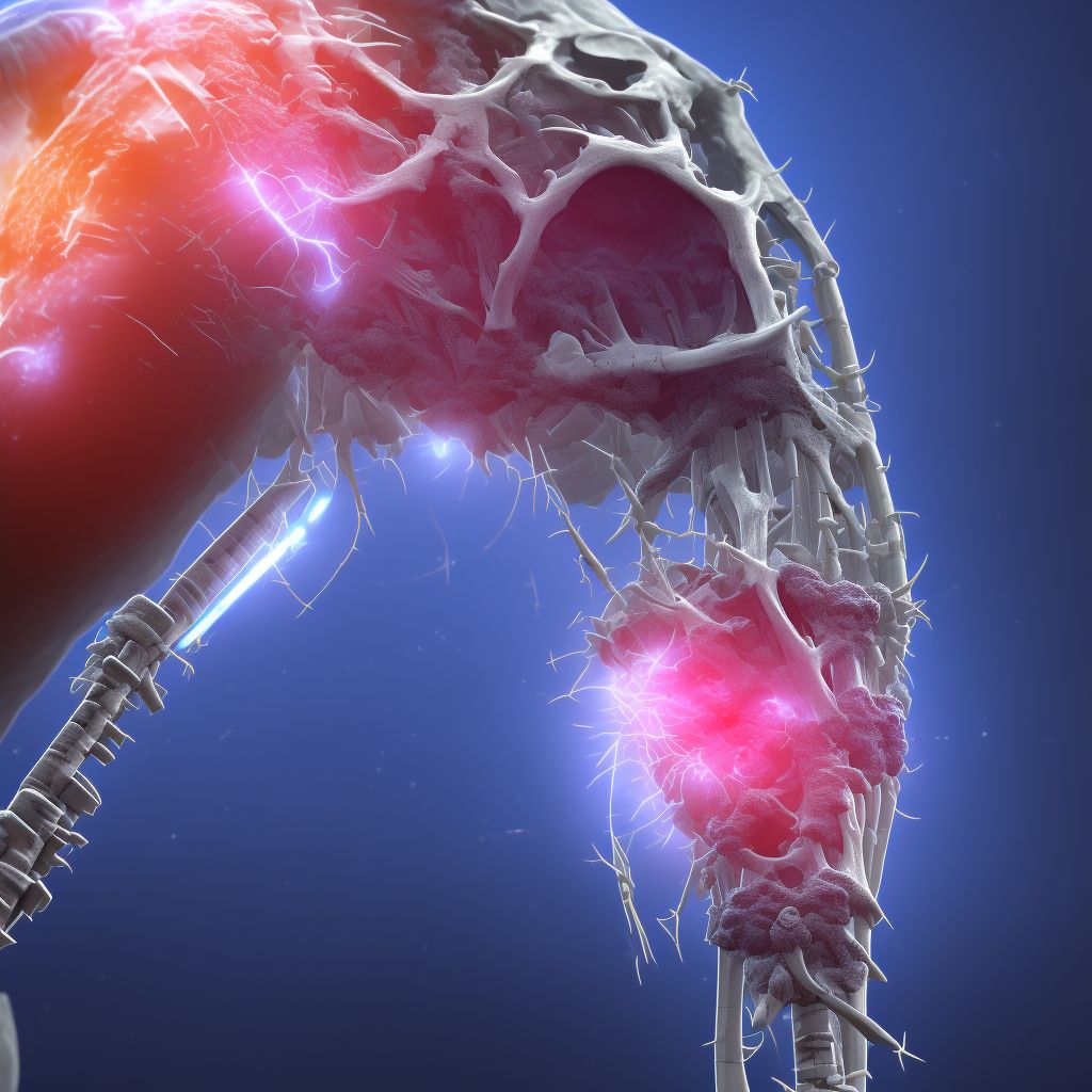 Salter-Harris Type II physeal fracture of lower end of ulna, right arm digital illustration