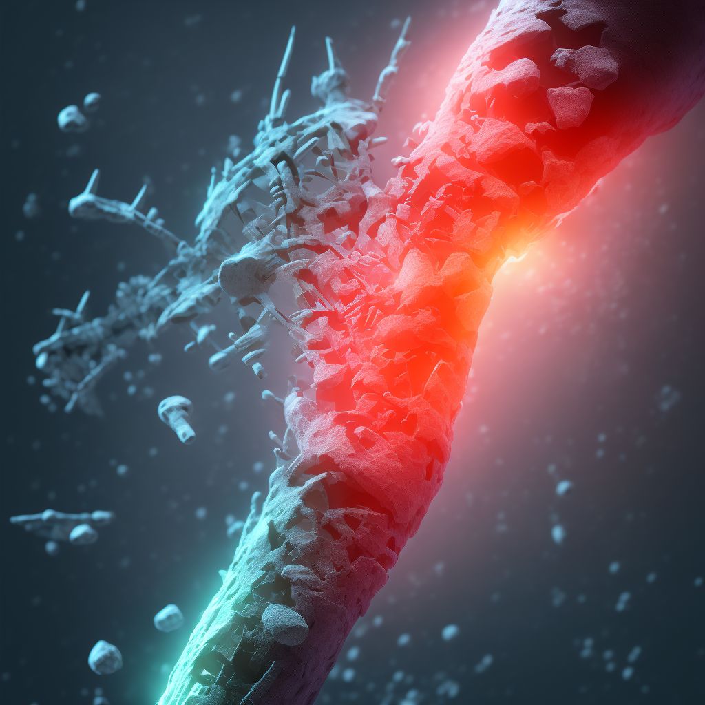 Salter-Harris Type IV physeal fracture of lower end of ulna, left arm digital illustration