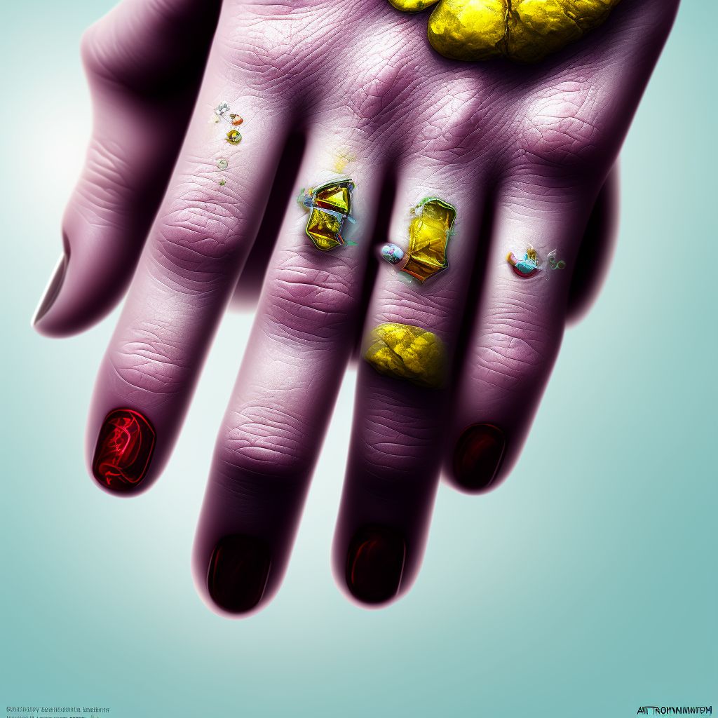 Contusion of left ring finger without damage to nail digital illustration