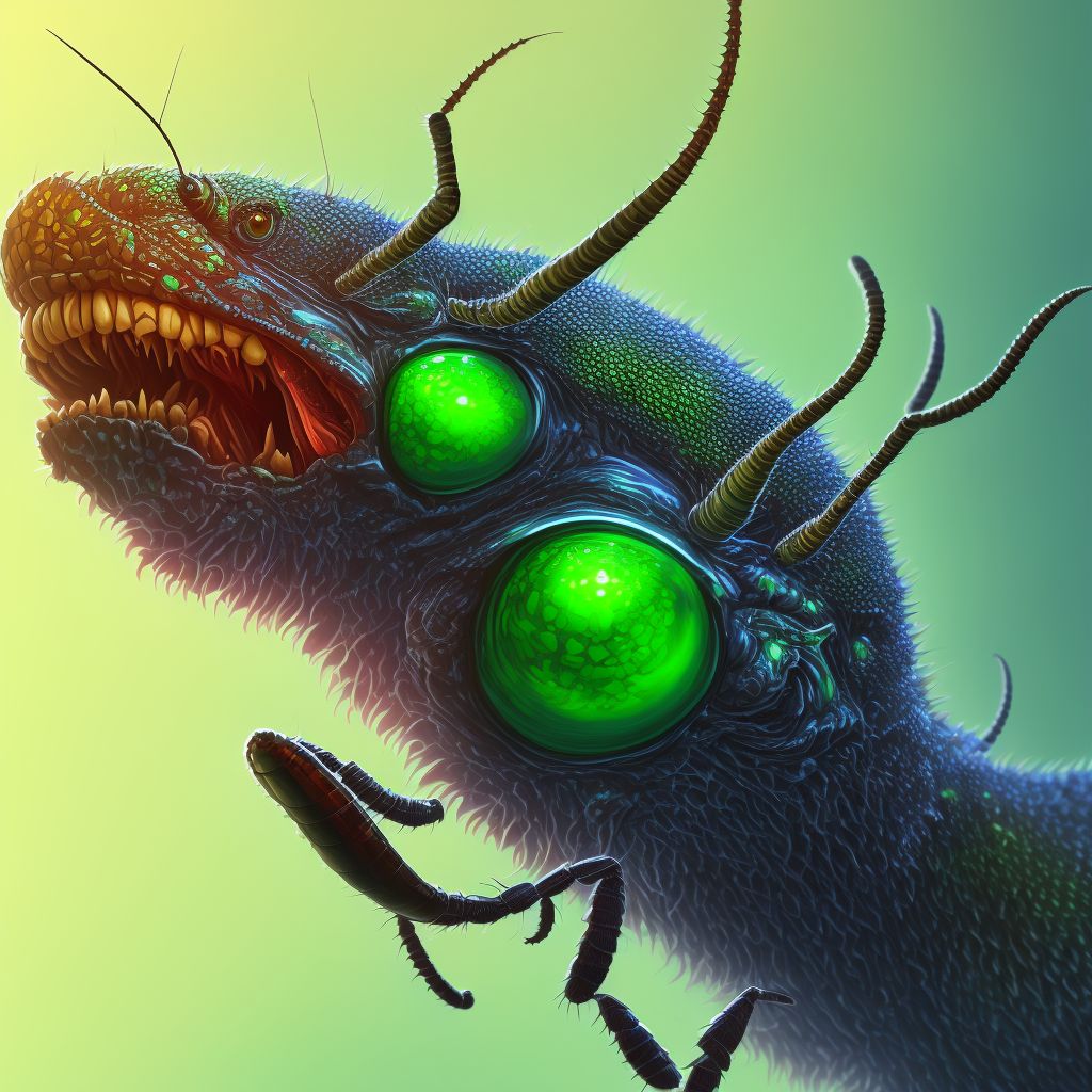 Insect bite (nonvenomous) of right thumb digital illustration