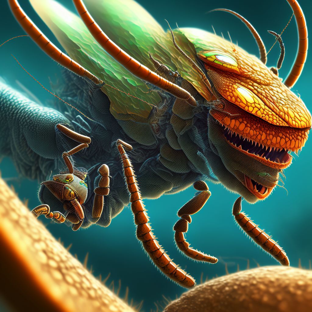 Insect bite (nonvenomous) of fingers digital illustration