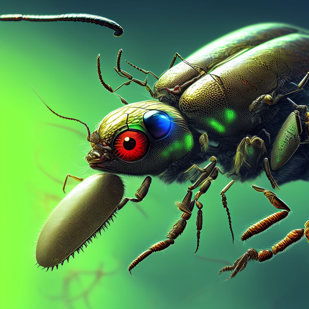 Insect bite (nonvenomous) of right index finger digital illustration