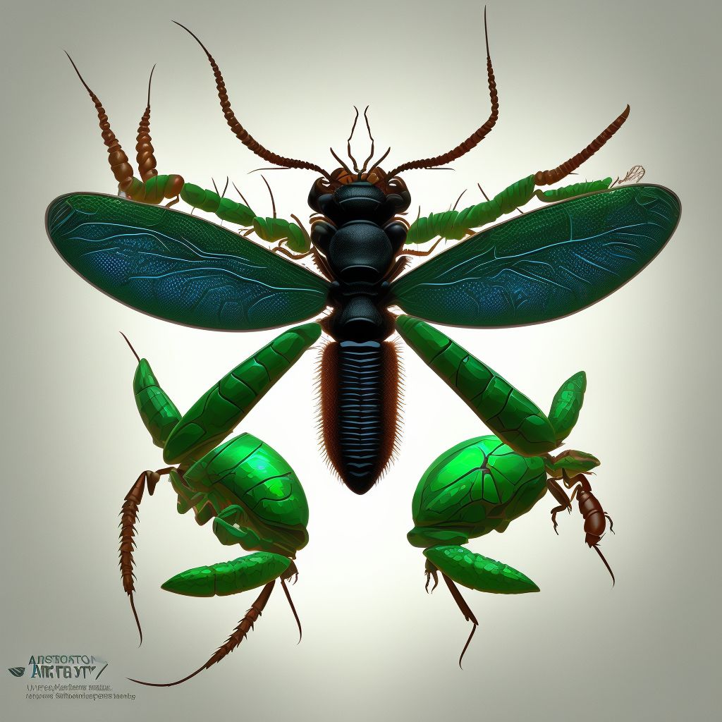 Insect bite (nonvenomous) of left index finger digital illustration