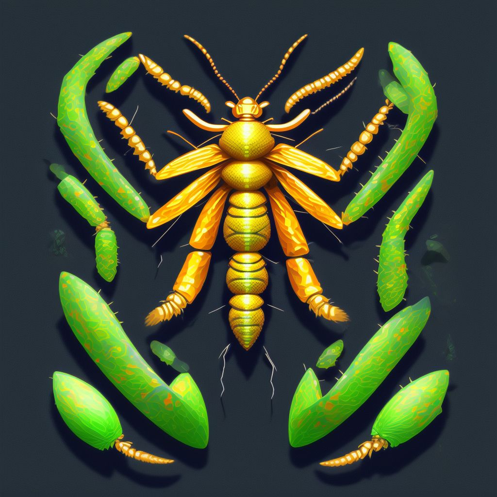 Insect bite (nonvenomous) of left little finger digital illustration