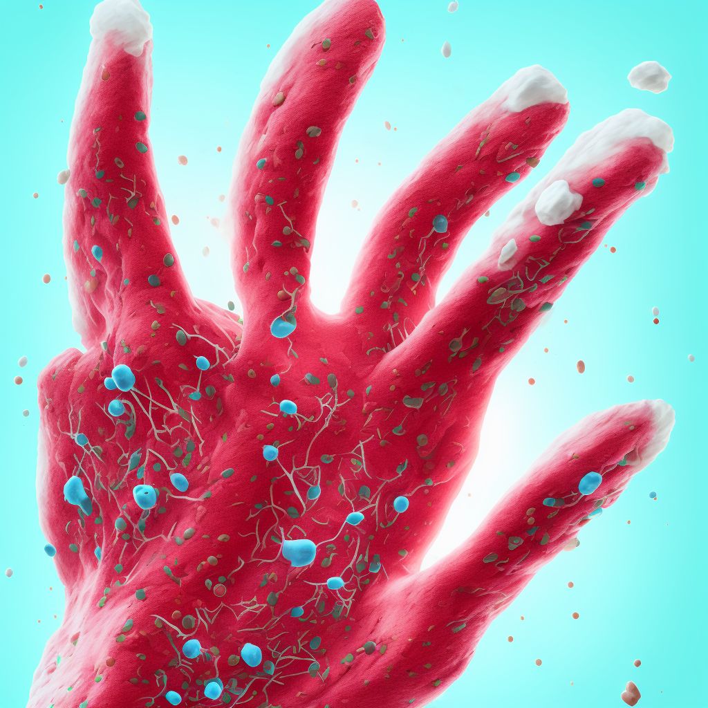 Unspecified open wound of unspecified hand digital illustration