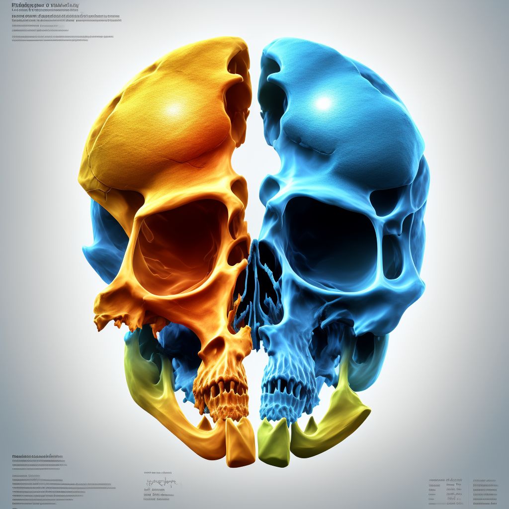 Displaced fracture of neck of fifth metacarpal bone, left hand digital illustration