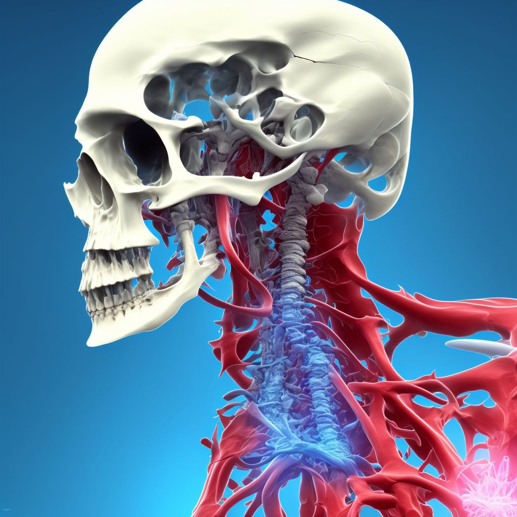 Displaced fracture of neck of other metacarpal bone digital illustration