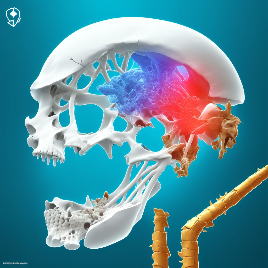 Nondisplaced fracture of base of third metacarpal bone, right hand digital illustration