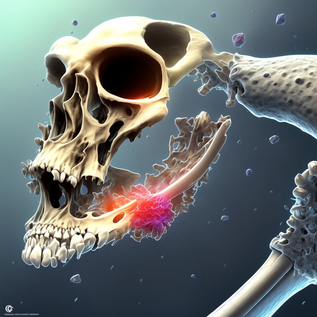 Nondisplaced fracture of shaft of third metacarpal bone, right hand digital illustration