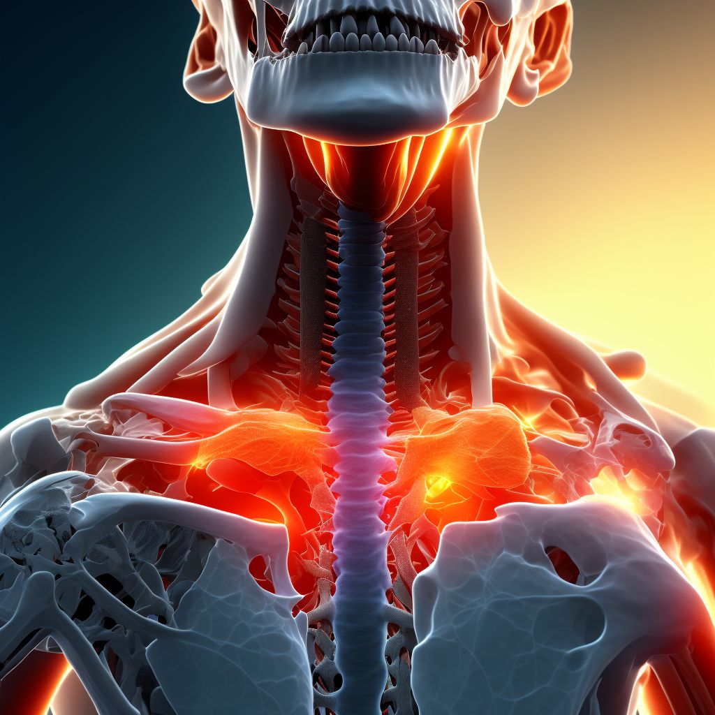 Nondisplaced fracture of neck of second metacarpal bone, left hand digital illustration