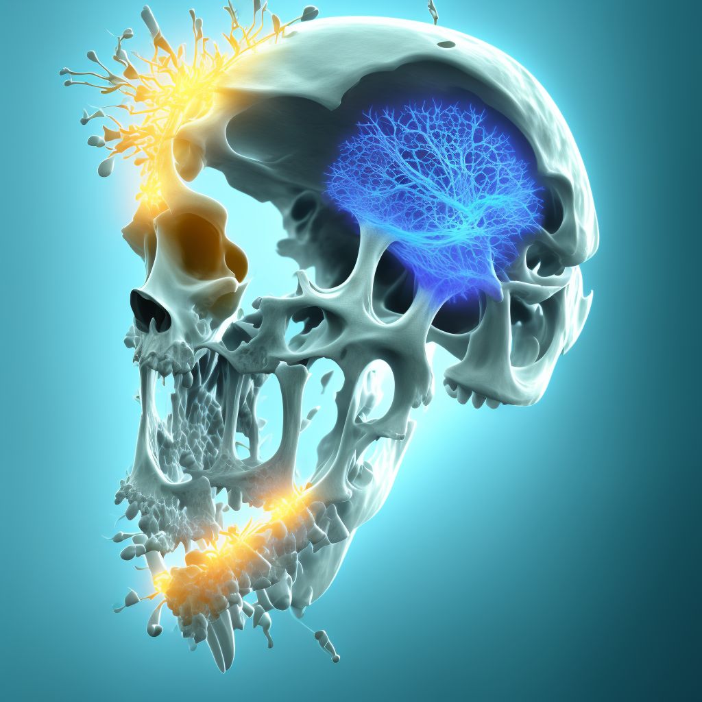 Nondisplaced fracture of neck of fifth metacarpal bone, right hand digital illustration