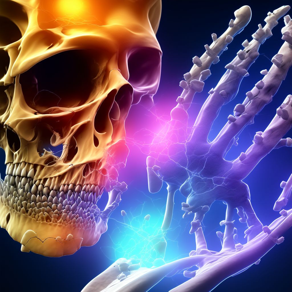 Other fracture of fifth metacarpal bone, right hand digital illustration