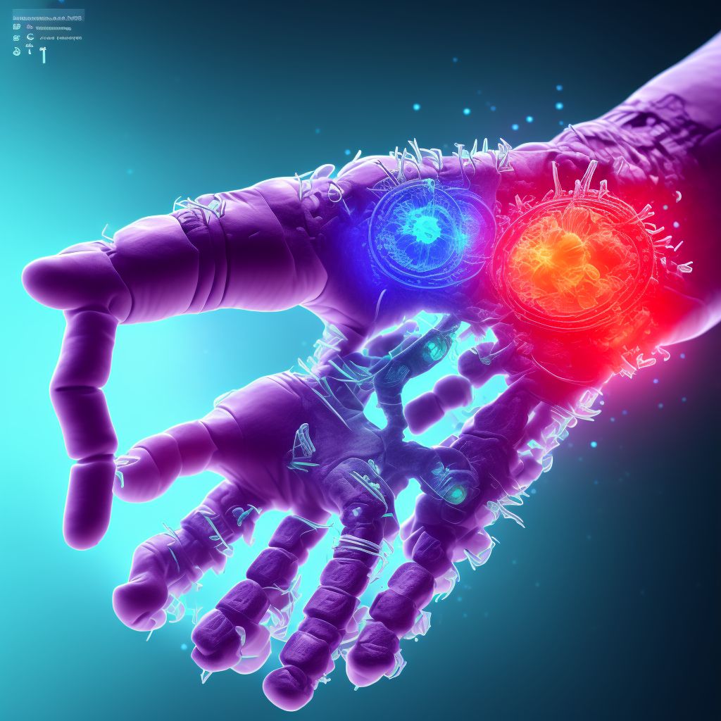 Subluxation of radiocarpal joint of unspecified wrist digital illustration