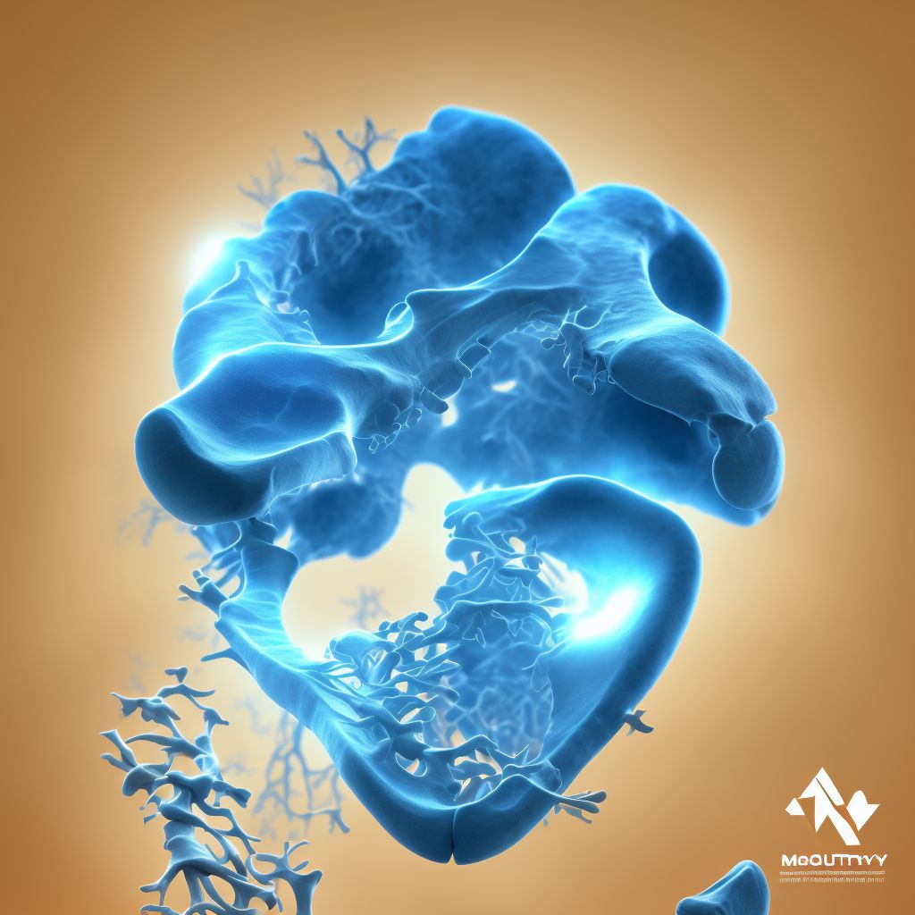 Subluxation of metacarpal (bone), proximal end of right hand digital illustration