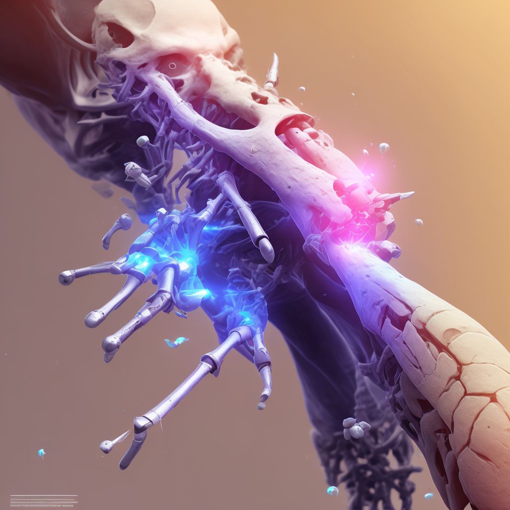 Subluxation of distal end of right ulna digital illustration