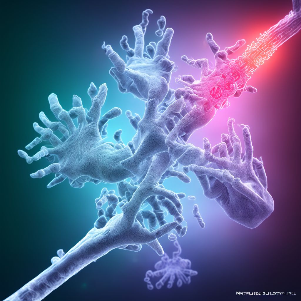 Subluxation of metacarpophalangeal joint of right little finger digital illustration