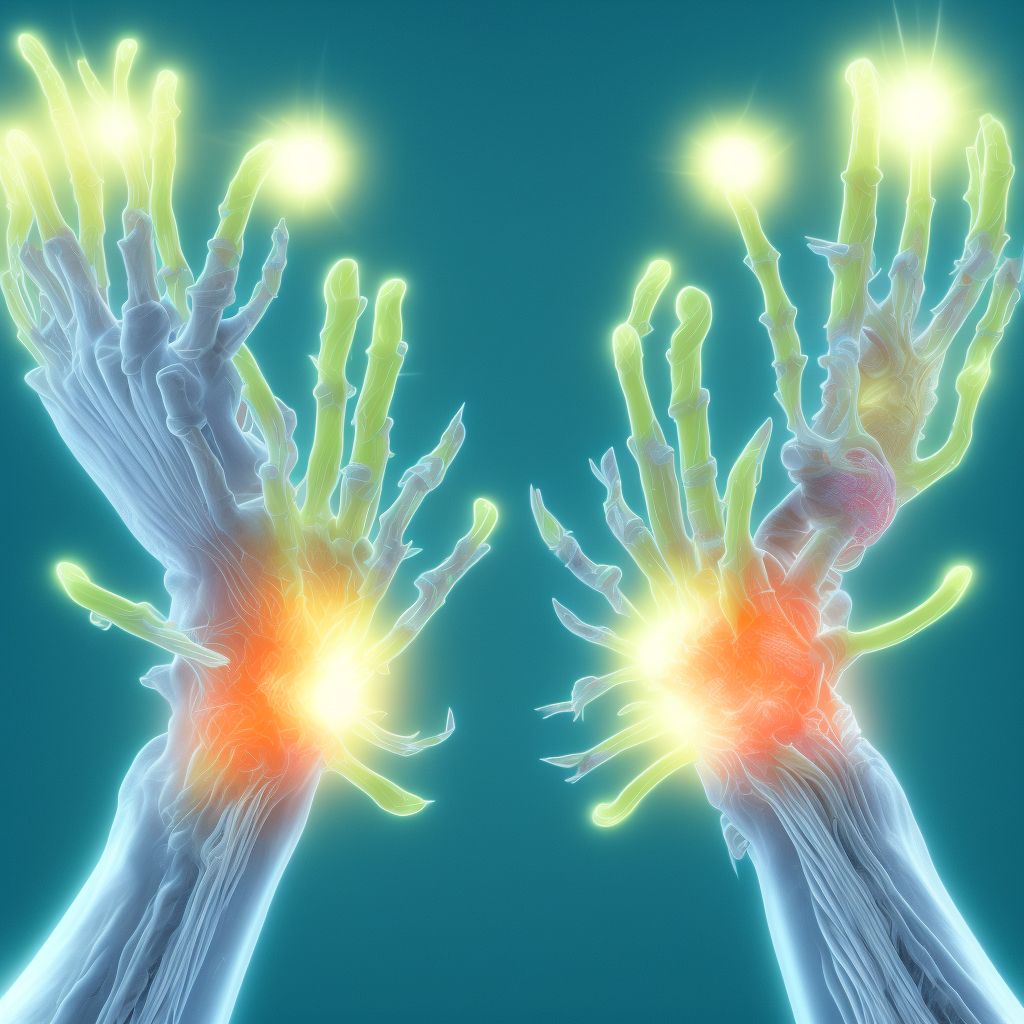 Subluxation of unspecified interphalangeal joint of left index finger digital illustration