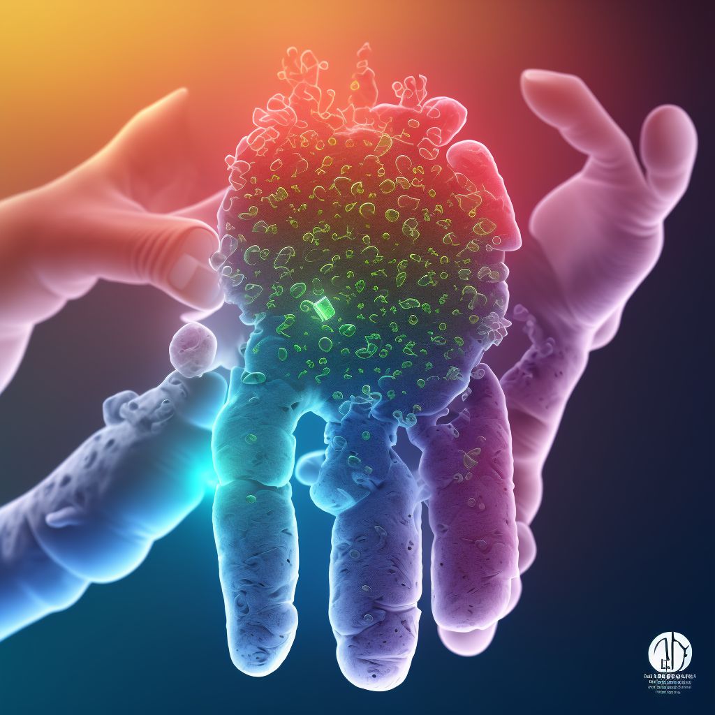 Subluxation of unspecified interphalangeal joint of left middle finger digital illustration