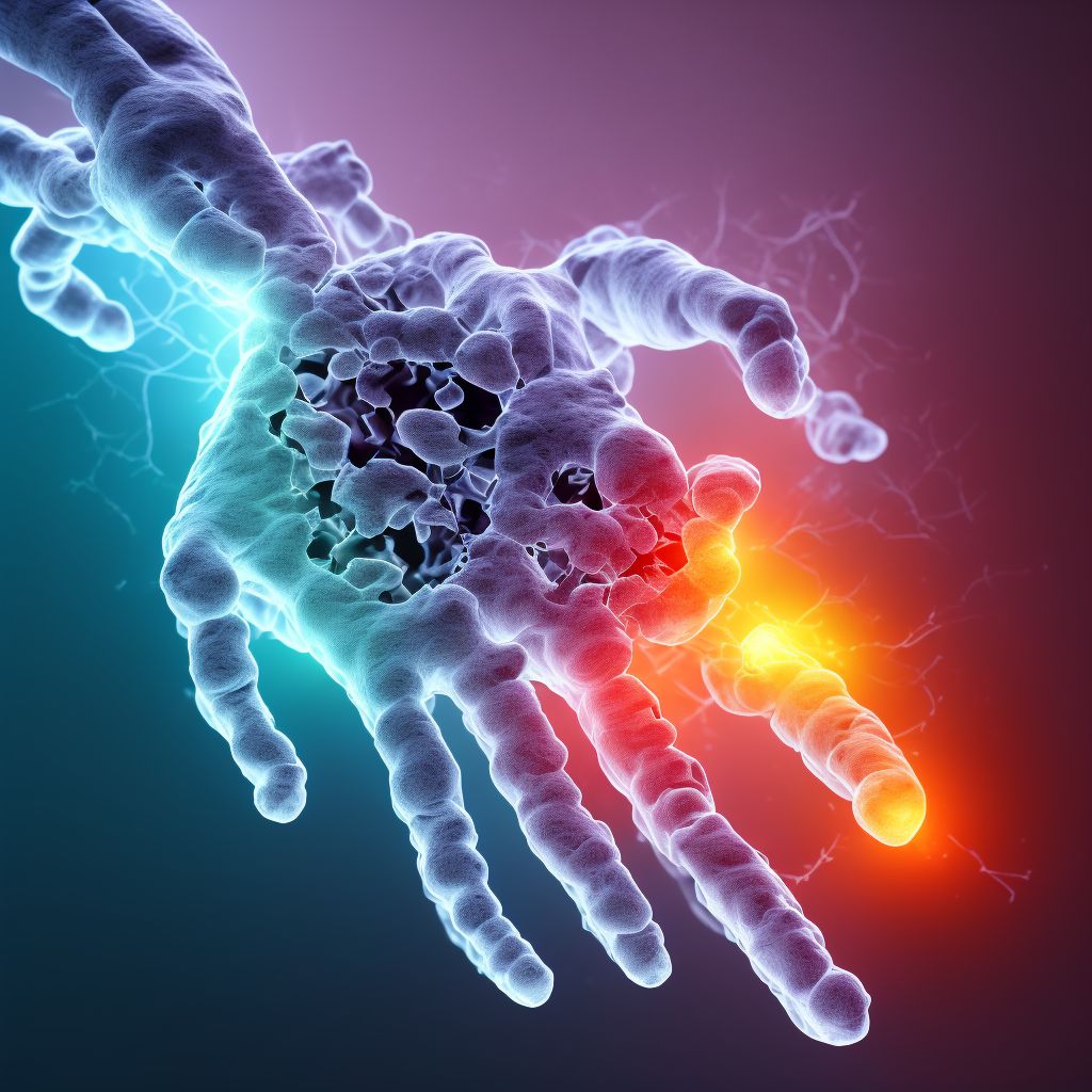 Traumatic rupture of unspecified ligament of unspecified finger at metacarpophalangeal and interphalangeal joint digital illustration