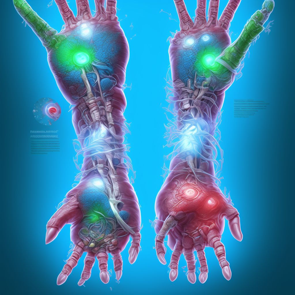 Sprain of carpal joint of left wrist digital illustration